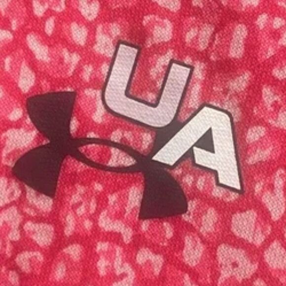 UNDER ARMOUR Rival Fleece Pink Cheetah Leopard Print Hoodie Youth XL - Picture 9 of 12